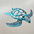 Nova | Metal Sea Turtle Wall Art | Handmade, Coastal Decor | Nautical Beach Theme