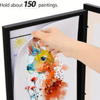 Mila | Photo Frames Set | A4 Wooden Wall Mount, Magnetic | Black, 2pcs
