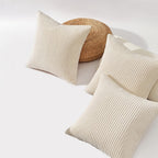 Una | Cushion Cover | Bohemian Rib Stripe, Soft Woven, Zip Closure