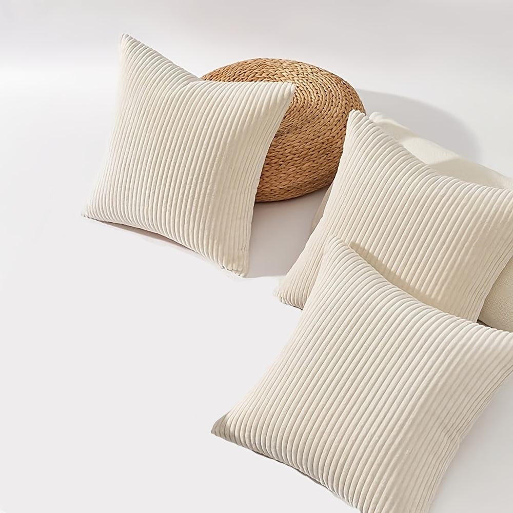 Una | Cushion Cover | Bohemian Rib Stripe, Soft Woven, Zip Closure