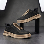 Orthopedic Shoes Men | Leather Sneakers Cushioned Lugged Sole