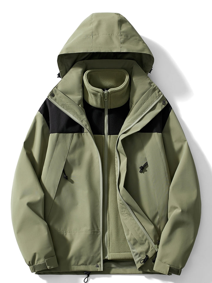 Women 3 in 1 Waterproof Windproof Jacket Removable Hood