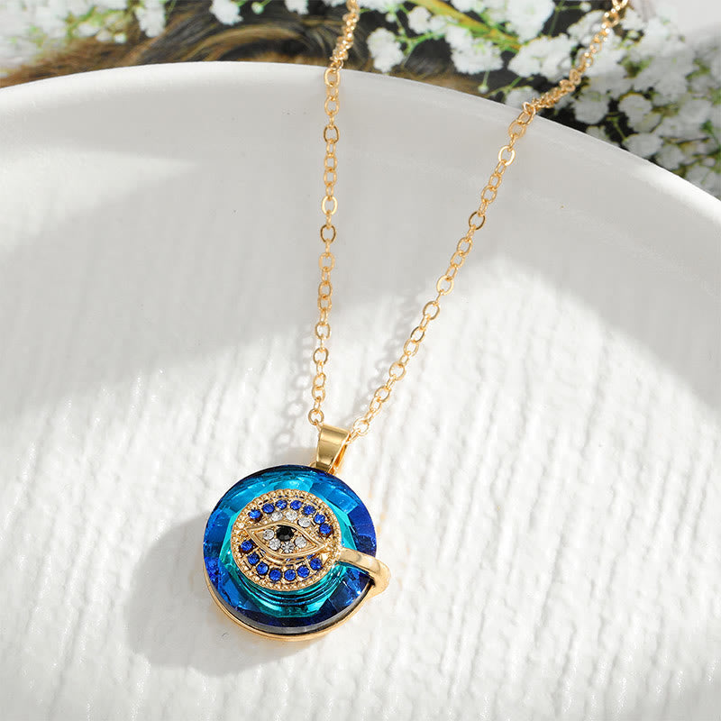 Faline | Evil Eye Necklace | Women's Protection Amulet | Silver & Blue