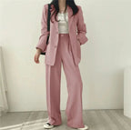 Ondine | Women's Blazer & Straight-Leg Trouser Set | Solid Color