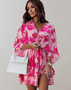 Eira | Midi Dress | Batwing Sleeve, V-Neck | Women's Spring Summer