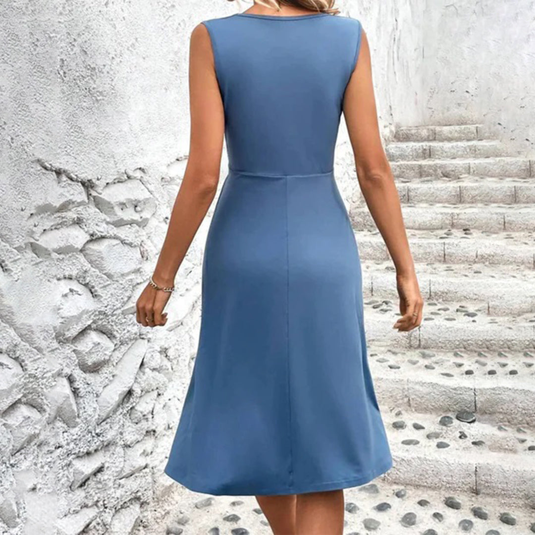 Midi Dress Women Sleeveless Lightweight Knee Length