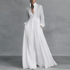 White Maxi Dress Women Long Sleeve Flowing Lightweight | Sage