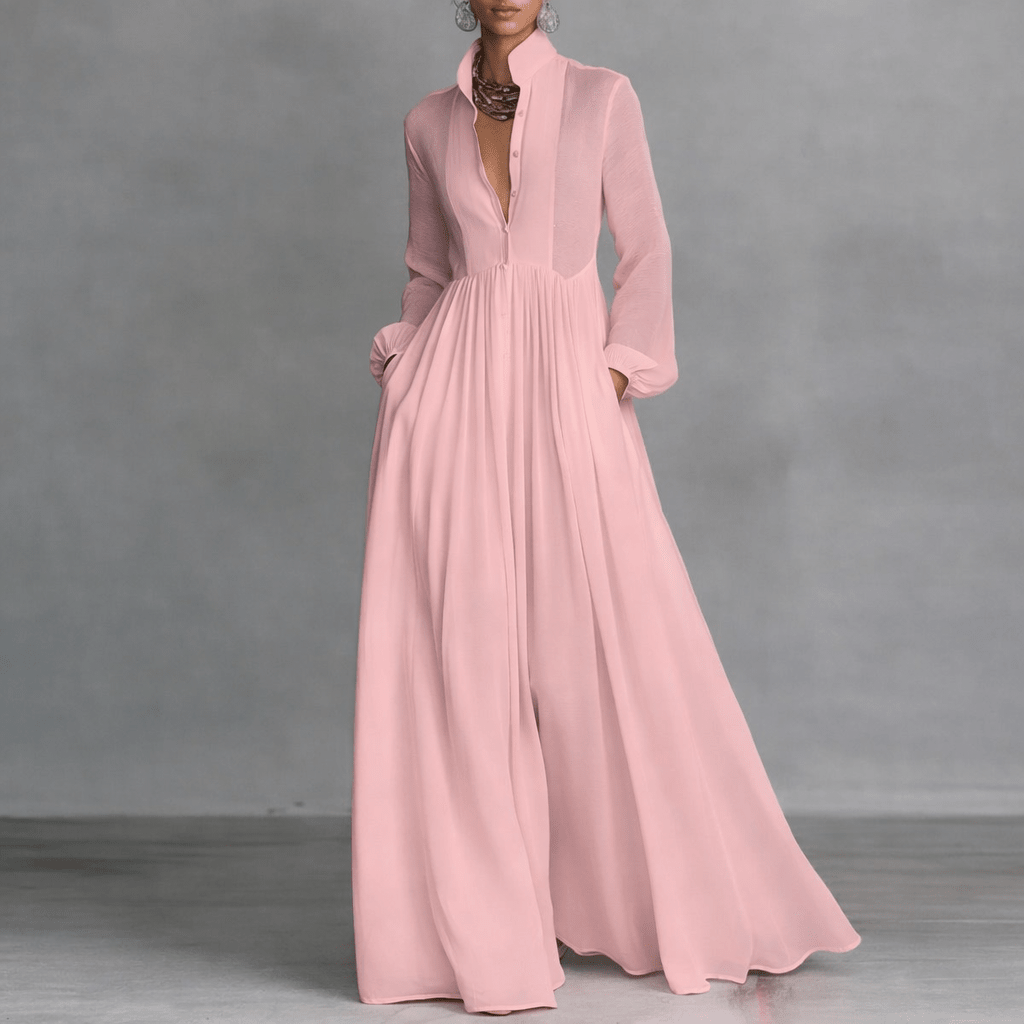 White Maxi Dress Women Long Sleeve Flowing Lightweight | Sage