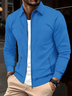 Rhea | Men's Zip-Up Cardigan | Stand Collar, Lightweight | Daily Wear