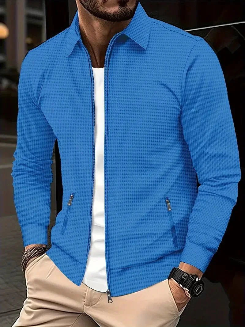 Rhea | Men's Zip-Up Cardigan | Stand Collar, Lightweight | Daily Wear
