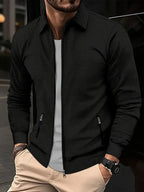 Rhea | Men's Zip-Up Cardigan | Stand Collar, Lightweight | Daily Wear