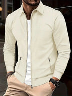Rhea | Men's Zip-Up Cardigan | Stand Collar, Lightweight | Daily Wear