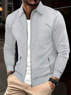 Rhea | Men's Zip-Up Cardigan | Stand Collar, Lightweight | Daily Wear