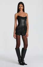 Women Corset Top Structured Boning Lace Up Back | Vianne
