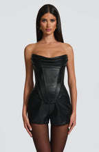 Women Corset Top Structured Boning Lace Up Back | Vianne