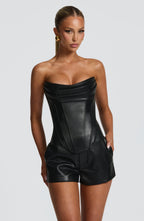 Women Corset Top Structured Boning Lace Up Back | Vianne