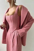 Oversized Blazer 3 Piece Set Women Wide Leg Pants Corset | Faye