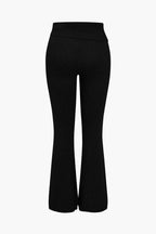 Women 2 Piece Knit Hoodie Flared Pants Set