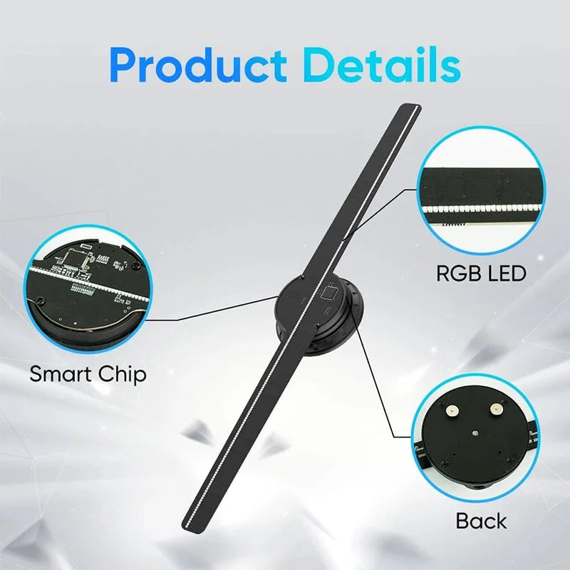 Esma | 3D Hologram LED Fan Projector | 3D Display, Multi-Sync, Adjustable