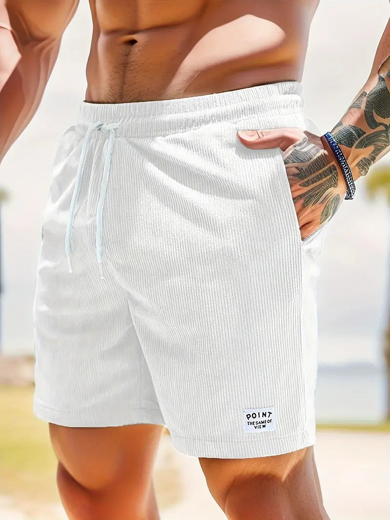 Mens Shorts Corduroy Look Lightweight Straight Fit Casual Wear