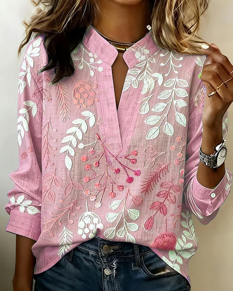 Hazel | Women's Floral Blouse | V-Neck, Lightweight | Spring Summer
