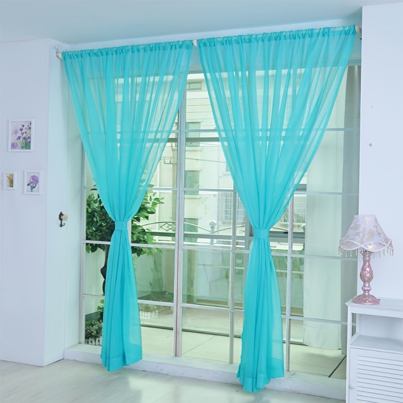 Zinnia | Voile Curtains | Floral, Transparent, Eyelet | 200x100cm, Set of 2