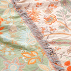 Nina | Throw Blanket | Bohemian Cotton, Tassel, Floral | Cream White, 200x230cm