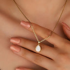 Amara | Opal Drop Pendant Necklace | 18K Gold, Natural Opal | Minimalist