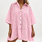 Jolie | Embroidered Button Dress | Women's Summer Dress | Oversized Fit