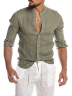 Elsa | Men's Button-Up Shirt | Green, Classic Collar | Casual Summer