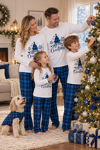 Christmas Pajamas Plaid Family Matching Sets Women Men Kids Dogs