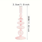Indra | Glass Candlestick Set | Minimalist Table Decor | Lacquered, Romantic