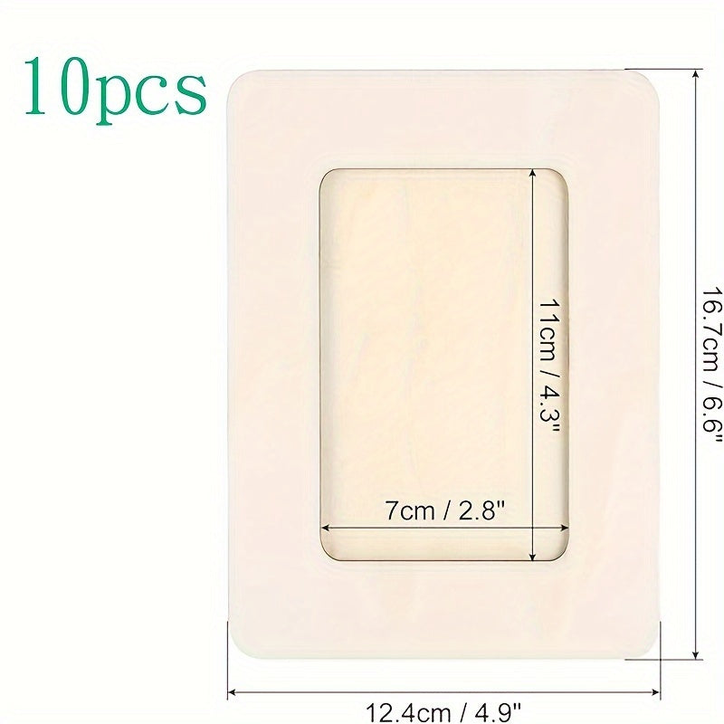 Aria | Wooden Photo Frames Set of 10 | 5-Inch, DIY, Light Beige | Table Decor