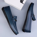 Men Genuine Leather Loafers Metallic Rope Detail