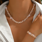 Pearl | Women Fishtail Necklace Glass Rhinestone