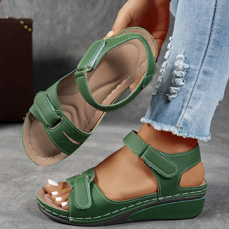 Linnea | Wedge Sandals | Orthopedic, Adjustable Strap, Contoured Footbed