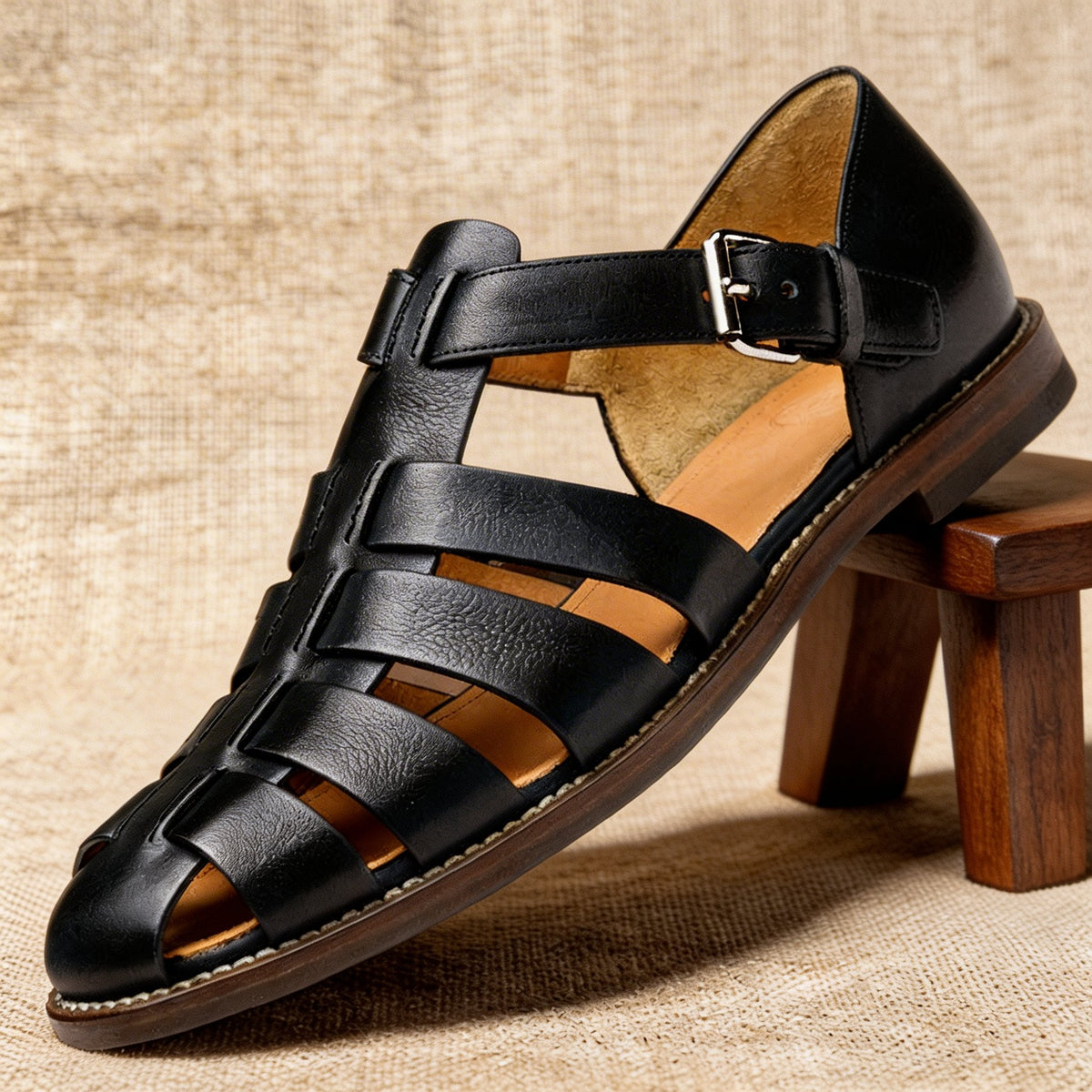 Orthopedic Sandals Men | Leather Fisherman Sandals Woven Straps