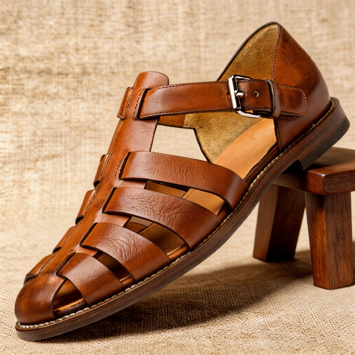 Orthopedic Sandals Men | Leather Fisherman Sandals Woven Straps
