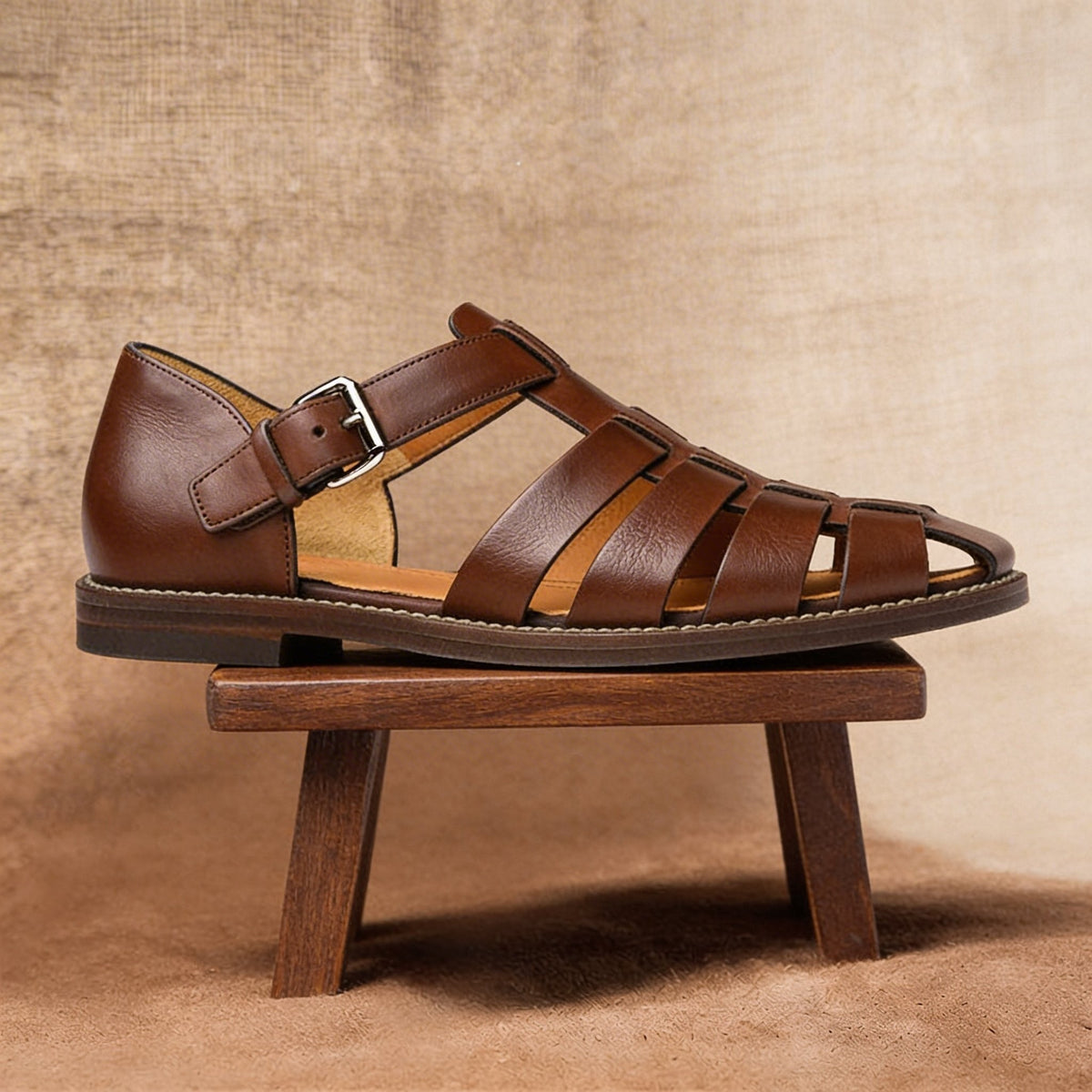 Orthopedic Sandals Men | Leather Fisherman Sandals Woven Straps