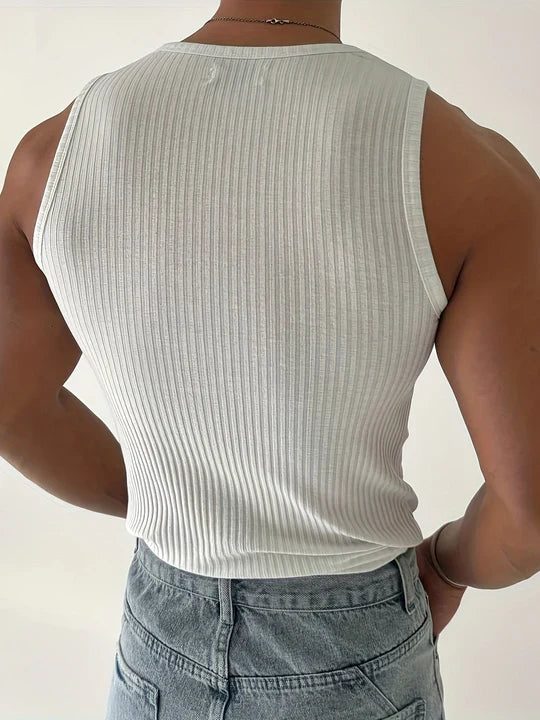 Men's Ribbed Tank Top | Slim Fit, Breathable | Summer Gym