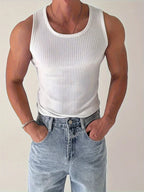 Men's Ribbed Tank Top | Slim Fit, Breathable | Summer Gym