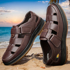 Ondine | Men's Leather Sandals | Slip-On, Open Toe | Black & Brown