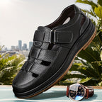 Ondine | Men's Leather Sandals | Slip-On, Open Toe | Black & Brown