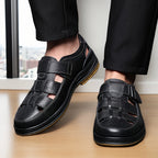 Ondine | Men's Leather Sandals | Slip-On, Open Toe | Black & Brown