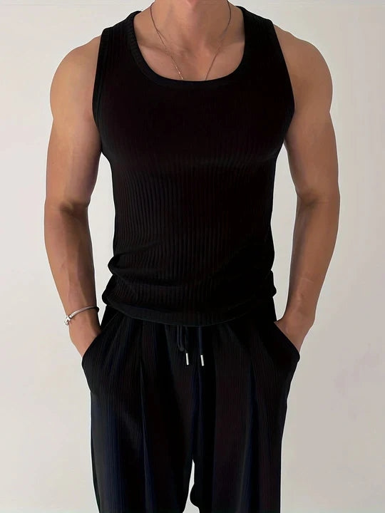 Men's Ribbed Tank Top | Slim Fit, Breathable | Summer Gym