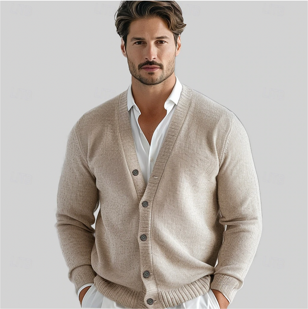 Delphine | Men's Knit Cardigan | V-Neck, Button-Front | Regular Fit