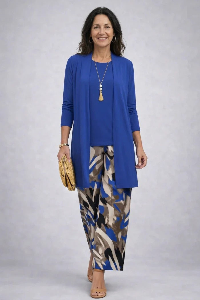Noor | Women's 3-Piece Set | Cardigan, Top & Trousers | Relaxed Fit
