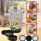 Faye | 3-in-1 Food Chopper & Slicer | Manual Vegetable Cutter | Compact, BPA-Free
