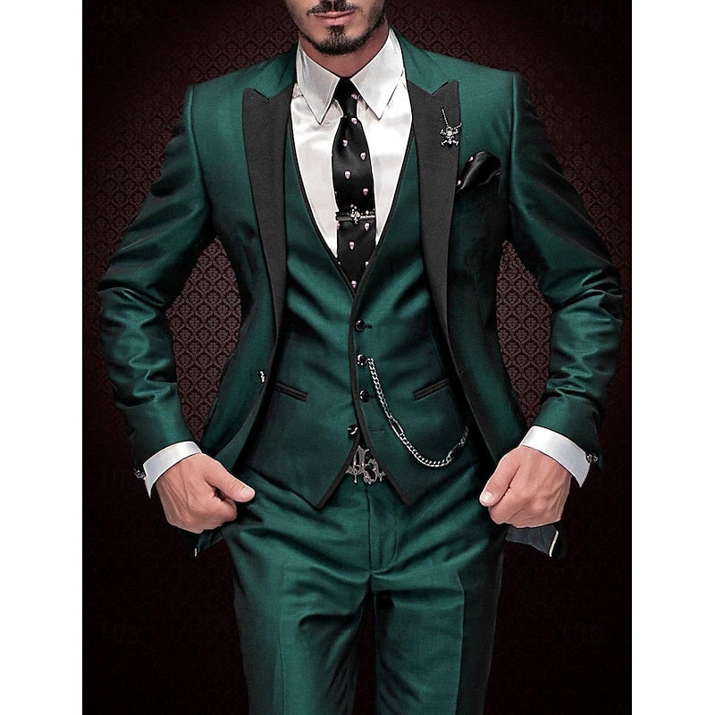 Men 3 Piece Suit Blazer Waistcoat Trousers