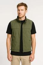 Men Sleeveless Bodywarmer High Collar